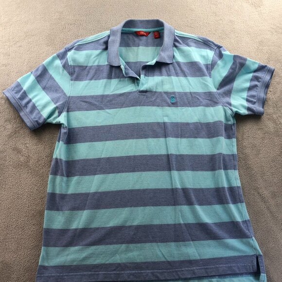 2 Izod Mens Polo Shirt Large Lot Of Two Short Sleeve Striped Casual Classic - Picture 3 of 15